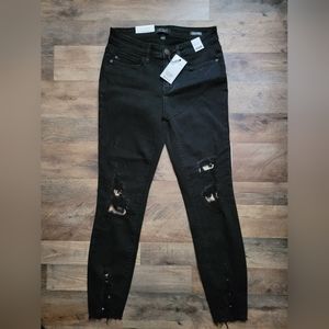 Judy Blue Leopard-Inset Black Jeans 5/27